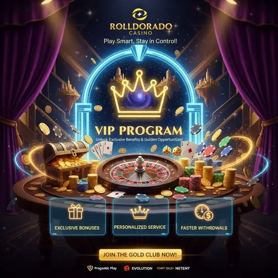 VIP program a RollDorado Kaszinóban – Emeld kalandodat legendás szintre 👑✨